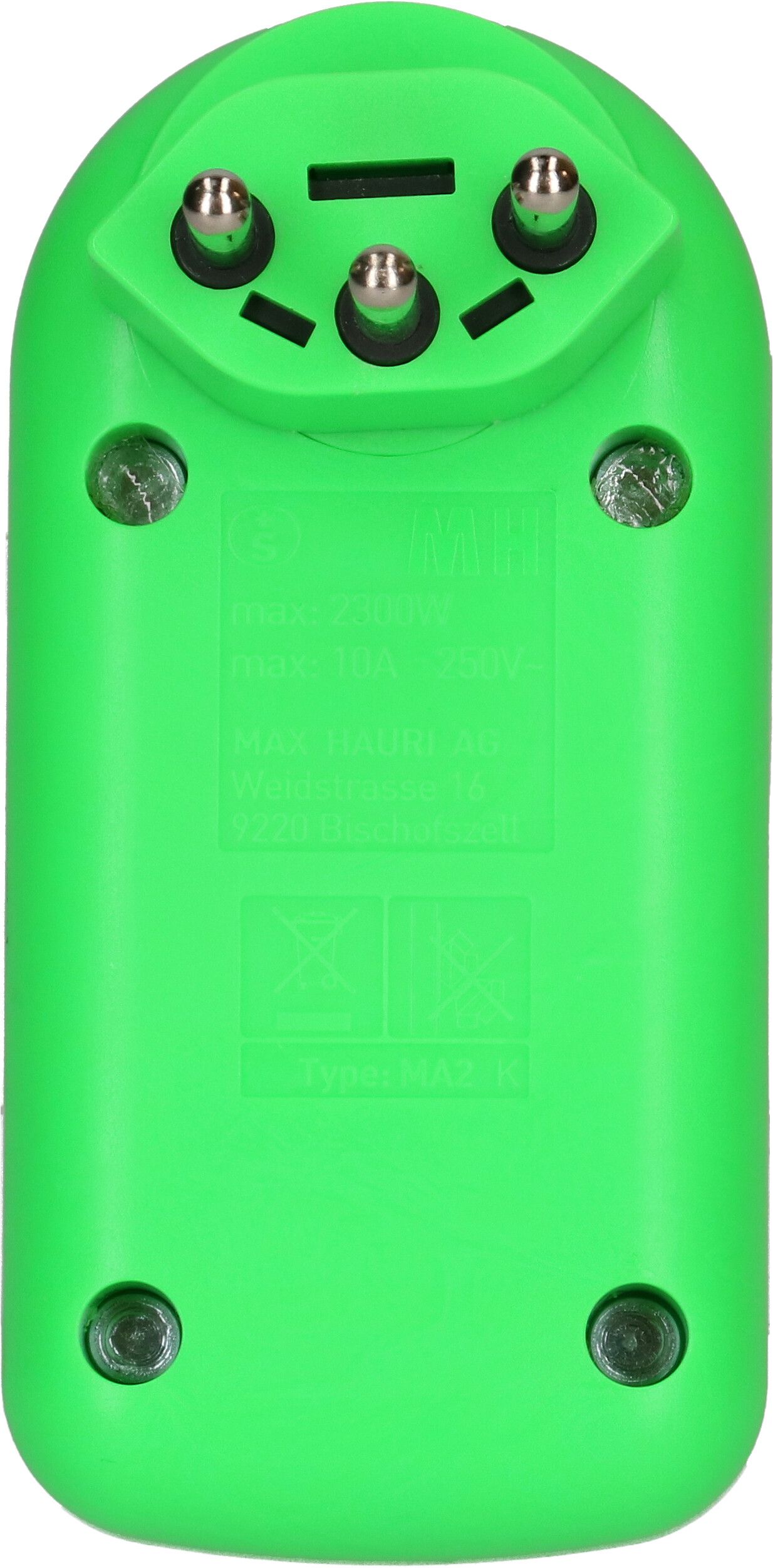 Abzweigstecker maxADAPTturn 2x Typ 13 fl-grün drehbar BS