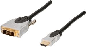 Adapterkabel HDMI DVI Kabel 2m schwarz/grau