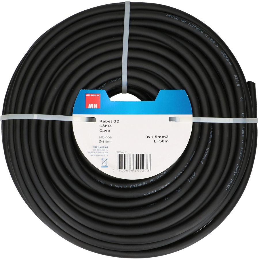 GD-Kabel H05RR-F3G1.5 50m schwarz