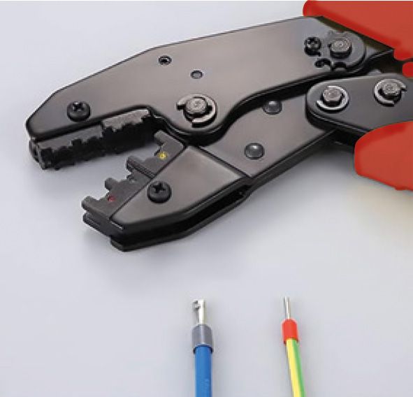 Crimpzange für Aderendhülsen und Quetschkabelschuhe