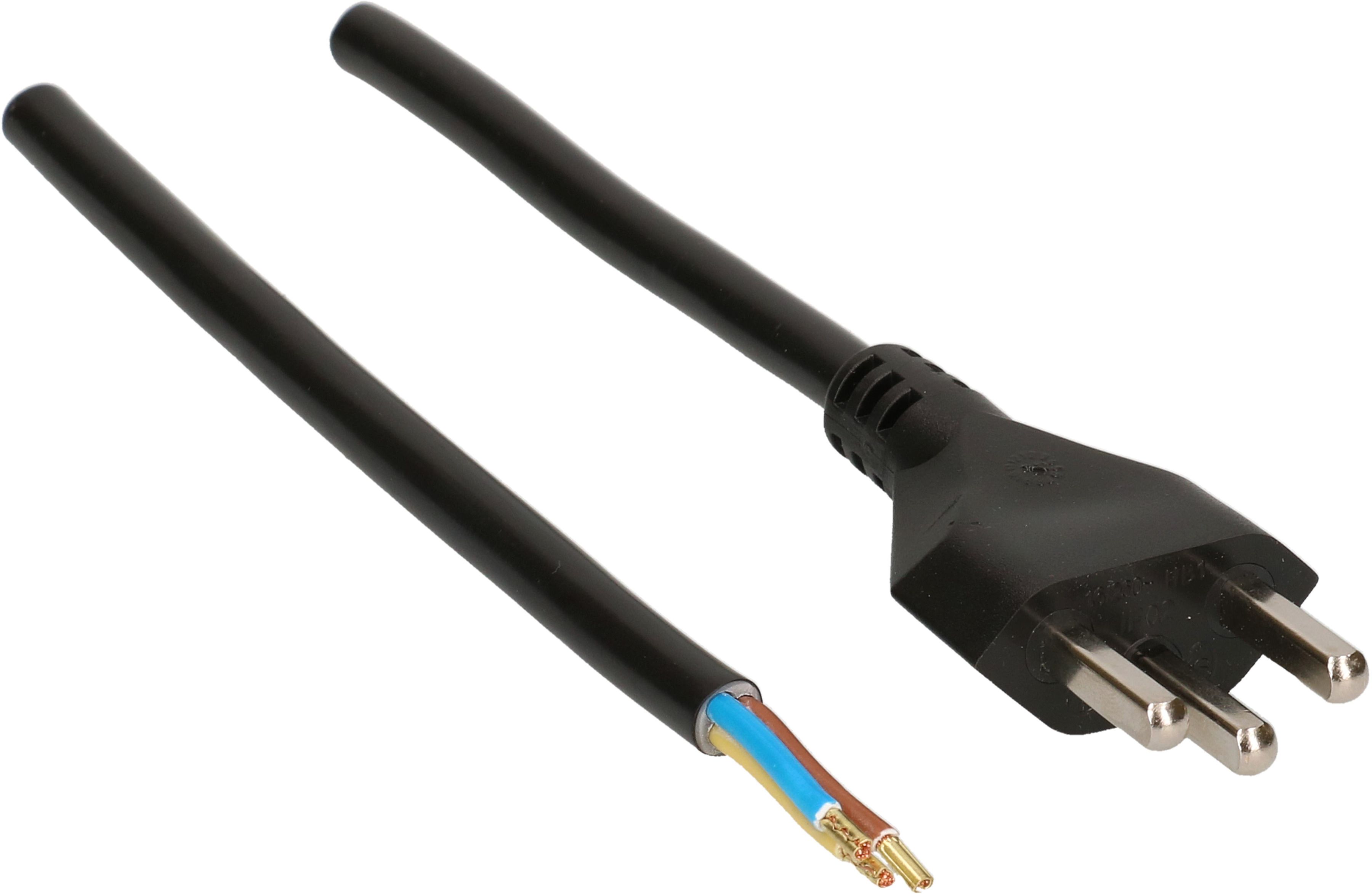 TD câble secteur H05VV-F3G1.5 3m noir type 23