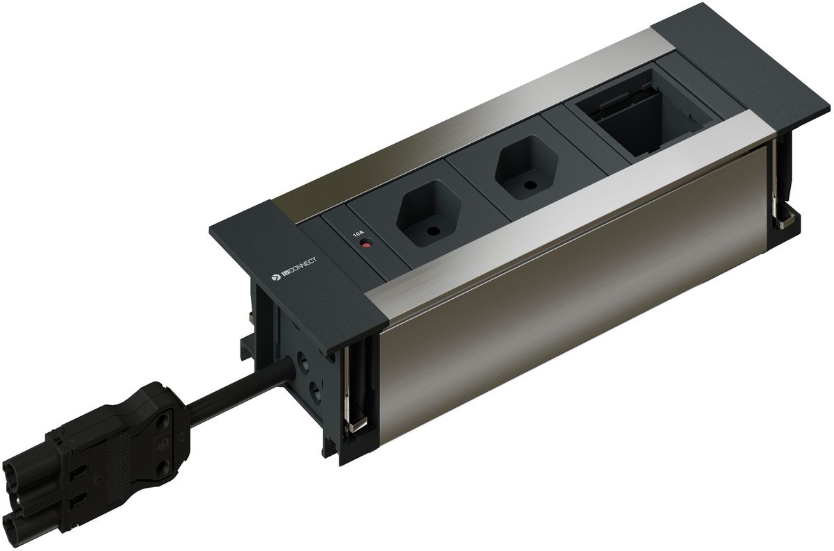 INTRO2.0 Steckdoseneinheit eloxiert 2x Typ 13 1x Leermodul