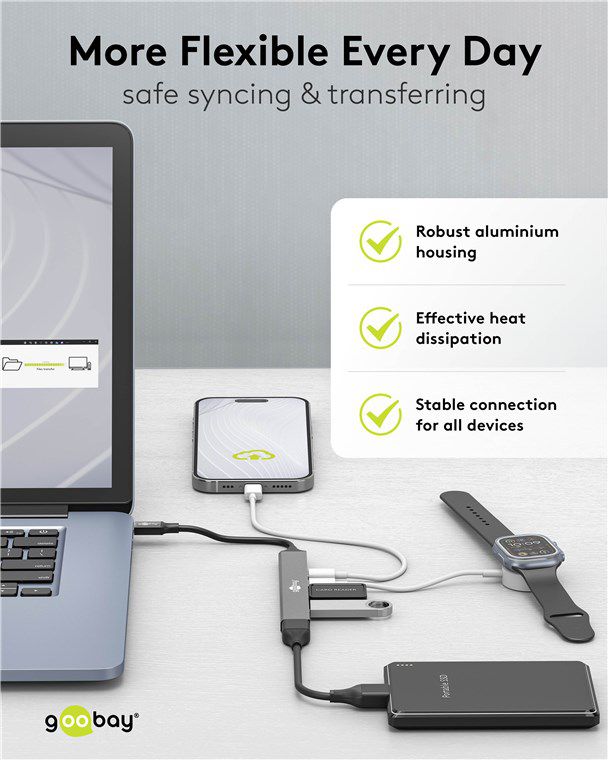 USB-Hub USB-C auf USB-A und USB-C mit PD