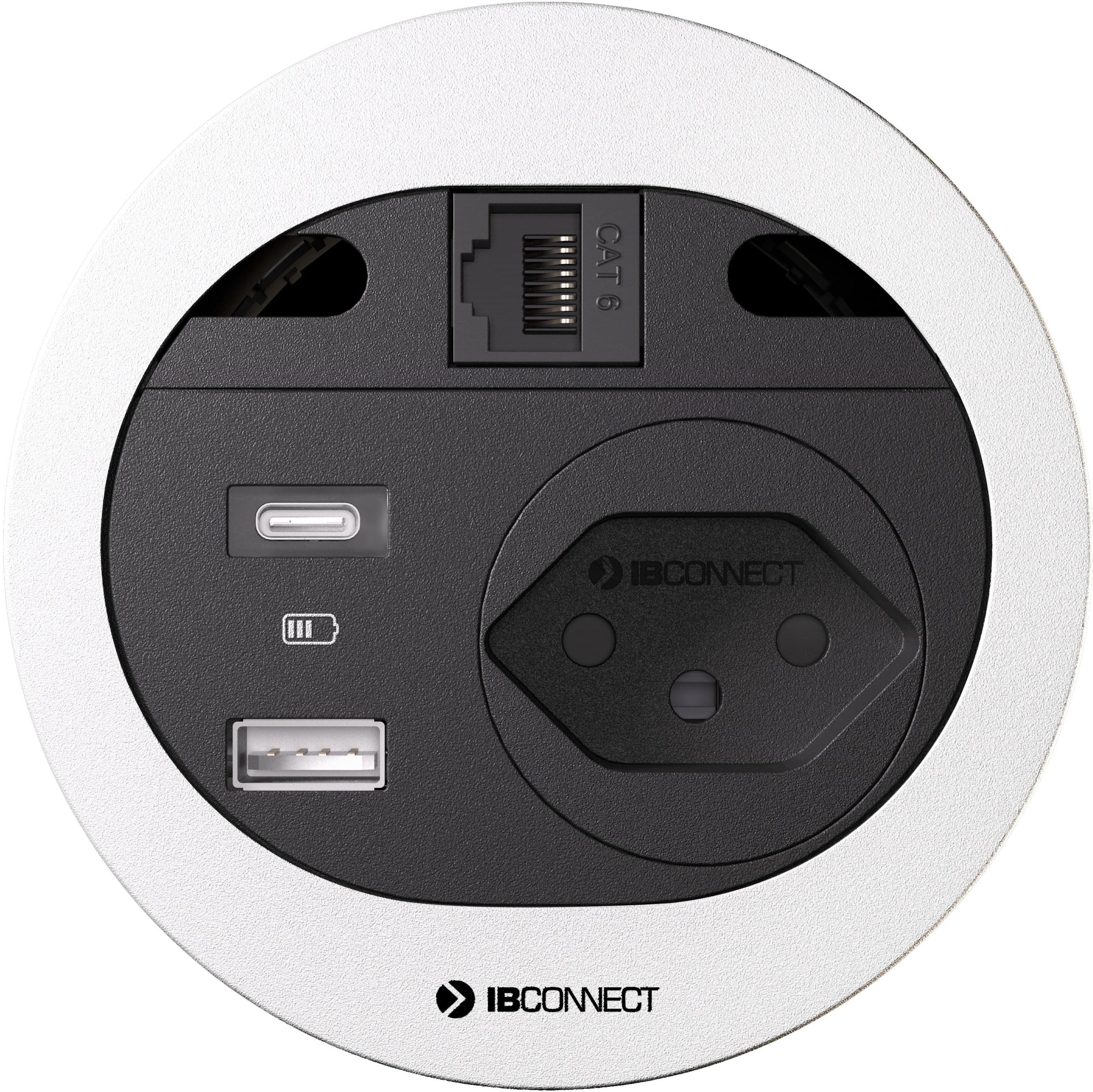 DIVUS Steckdoseneinheit weiss 1x Typ 13 1x USB A/C 1x RJ45