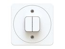 interrupteur à poussoir double schéma 3+3 AP maxONE blanc