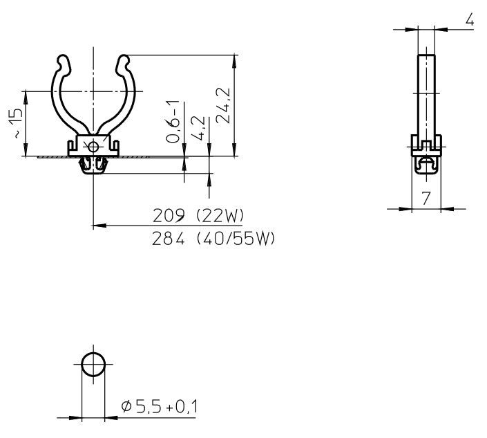 support de lampe 2GX13 pour lampe D=16mm blanc