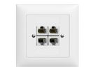 Telefon/Netzwerk 4xRJ45 Kat. 5e UP EdizioDue weiss