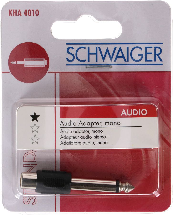 Audio-Adapter mono Klinkenstecker/Cinch-Buchse schwarz