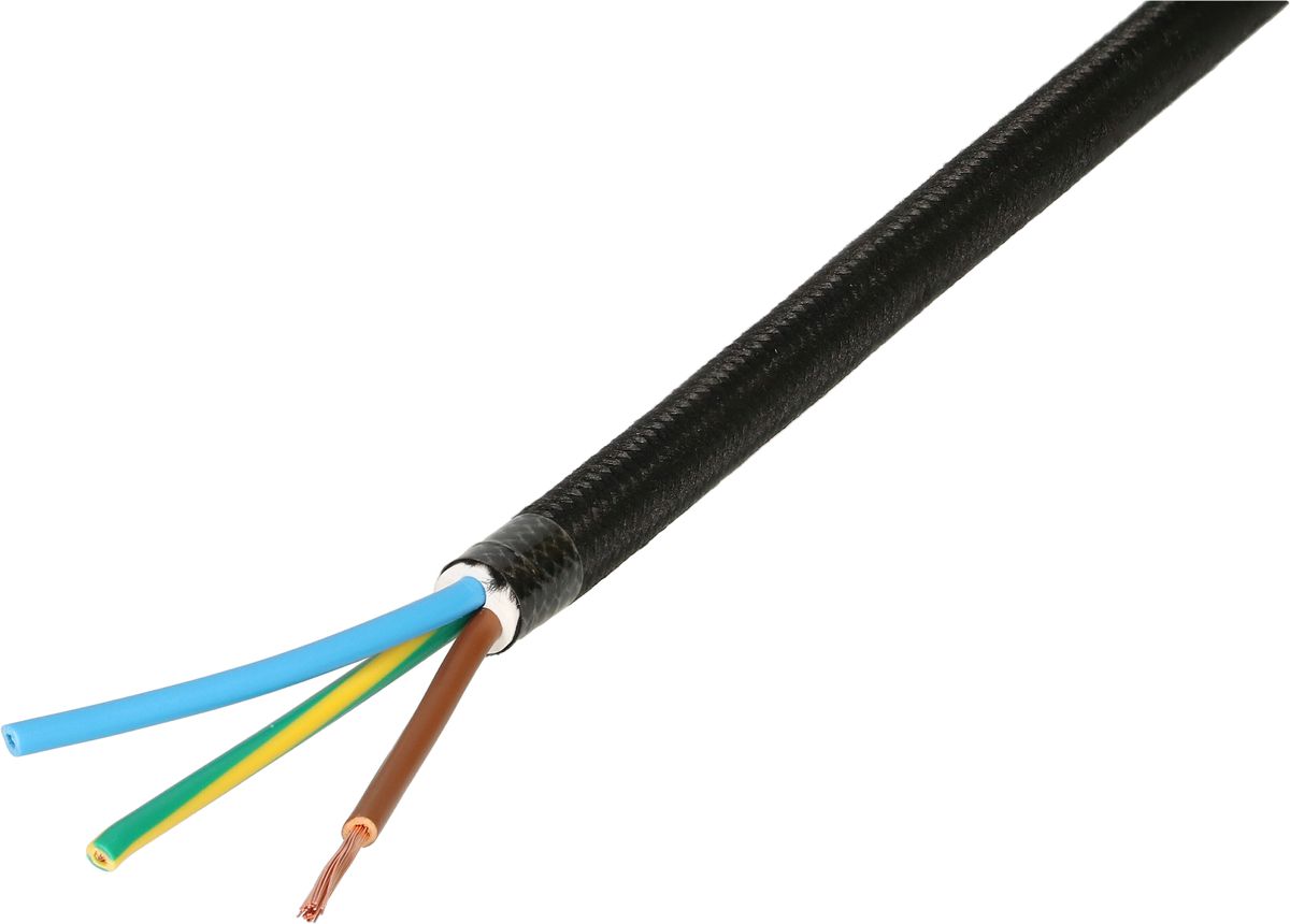 câble textile TD H05VV-F3G1.0 5m noir