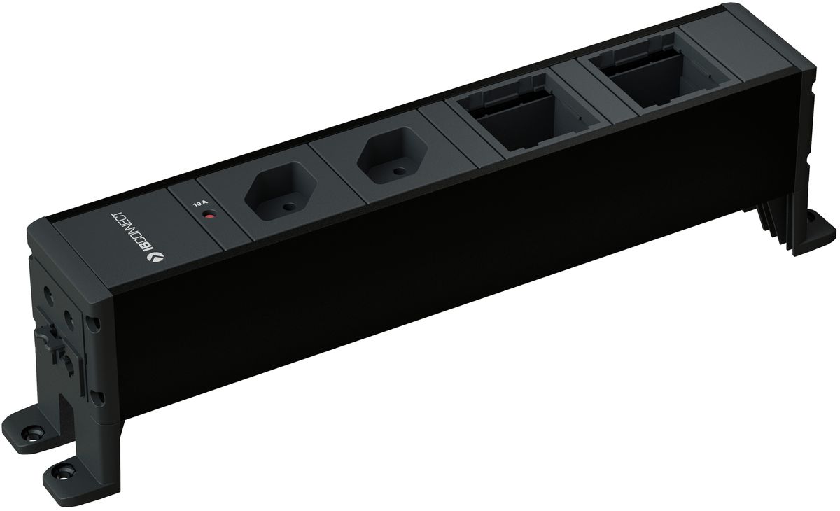 CUBO Steckdoseneinheit schwarz 2x Typ 13 2x Leermodul