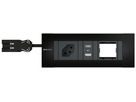INTRO2.0 Steckdoseneinheit schwarz 1x Typ 13 1x USB-A/C 1x Leer