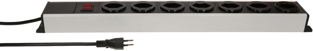 Steckdosenleiste Power Line 7x Typ 13 grau/schwarz Schalter 1.5m