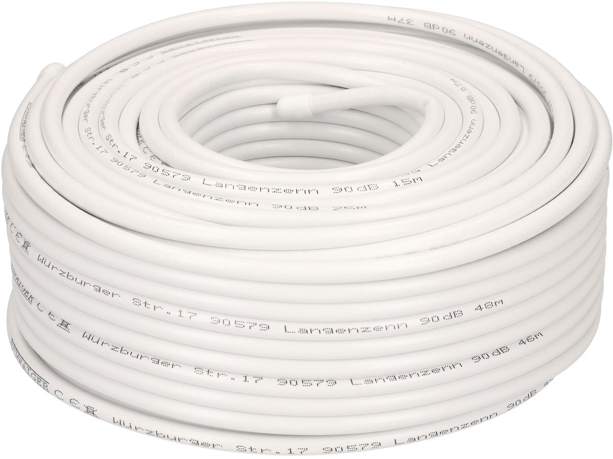 câble coaxial 90dB 10m blanc