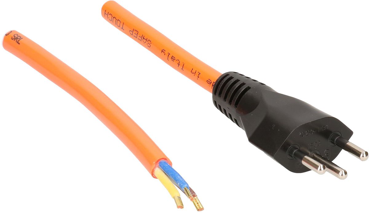 EPR/PUR-Netzkabel H07BQ-F3G1.5 3m orange Typ 12