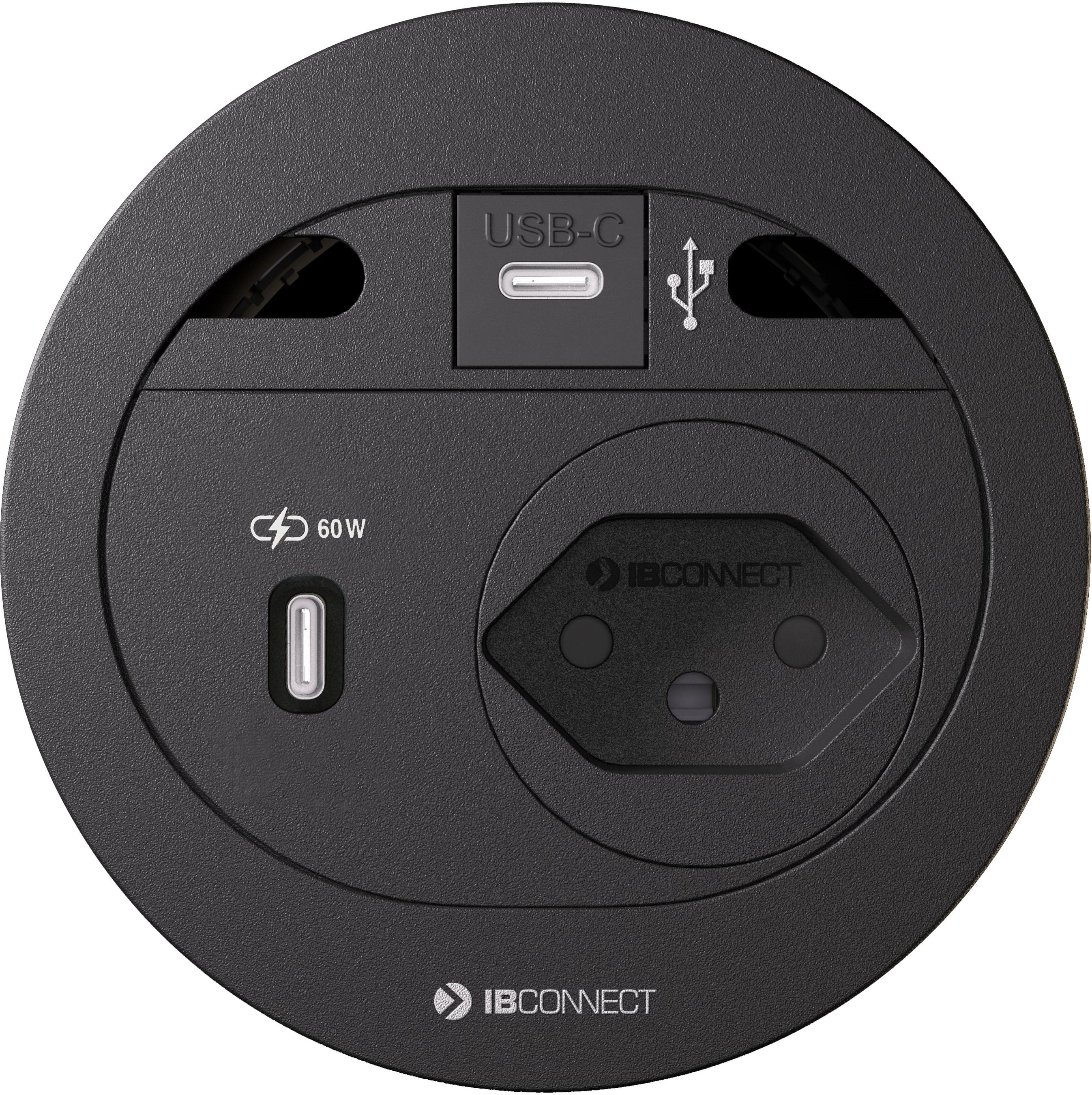 DIVUS Steckdoseneinheit sw 1x Typ 13 1x USB-C 60W 1x USB-C Data