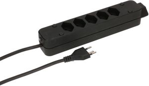 multipresa Swiss Line 5+1x tipo 13 nero 3m