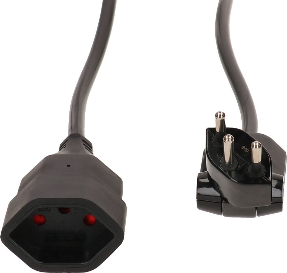 TD-Verlängerung H05VV-F3G1.0 5m sw clip-clap BS Typ 12 / Typ 13