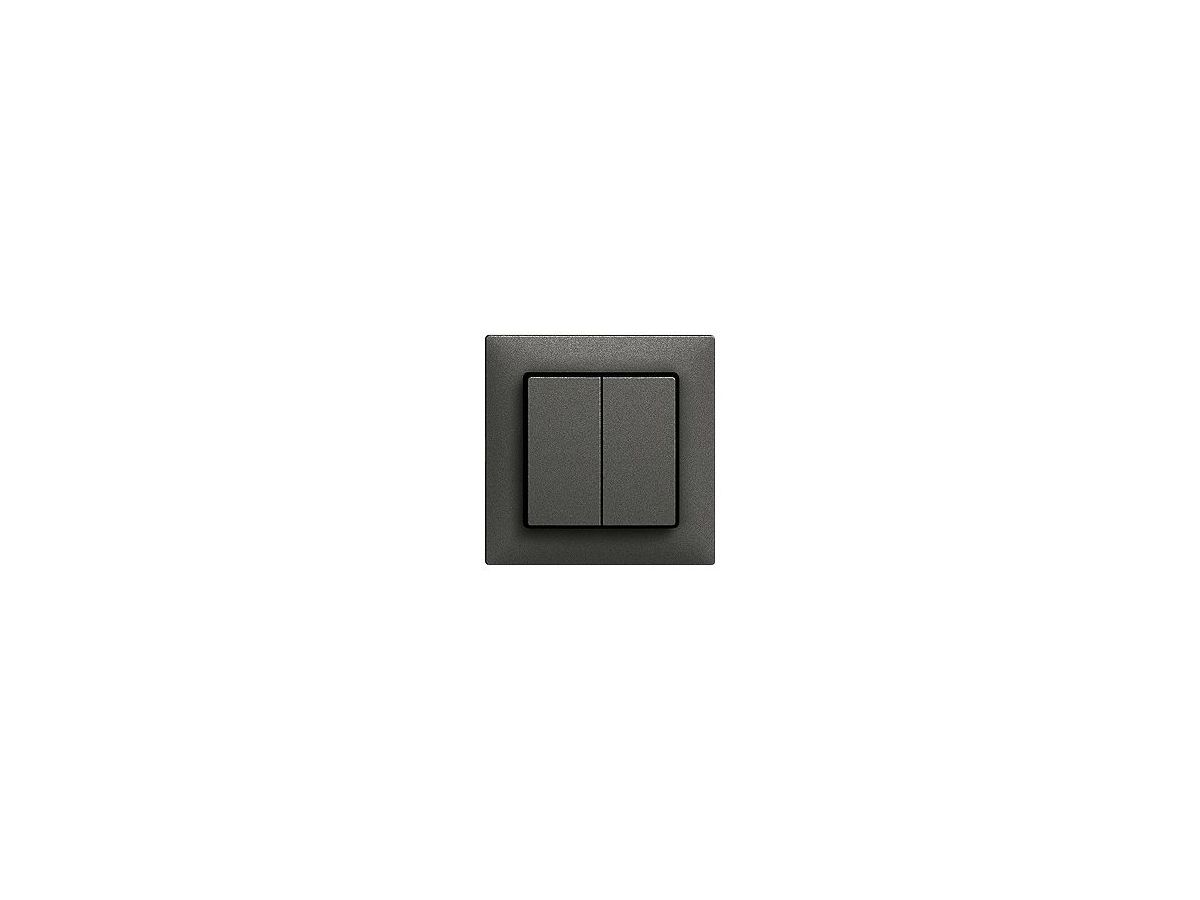 interruttore/pulsante doppio placca frontale EdizioDue nero - MAX HAURI AG