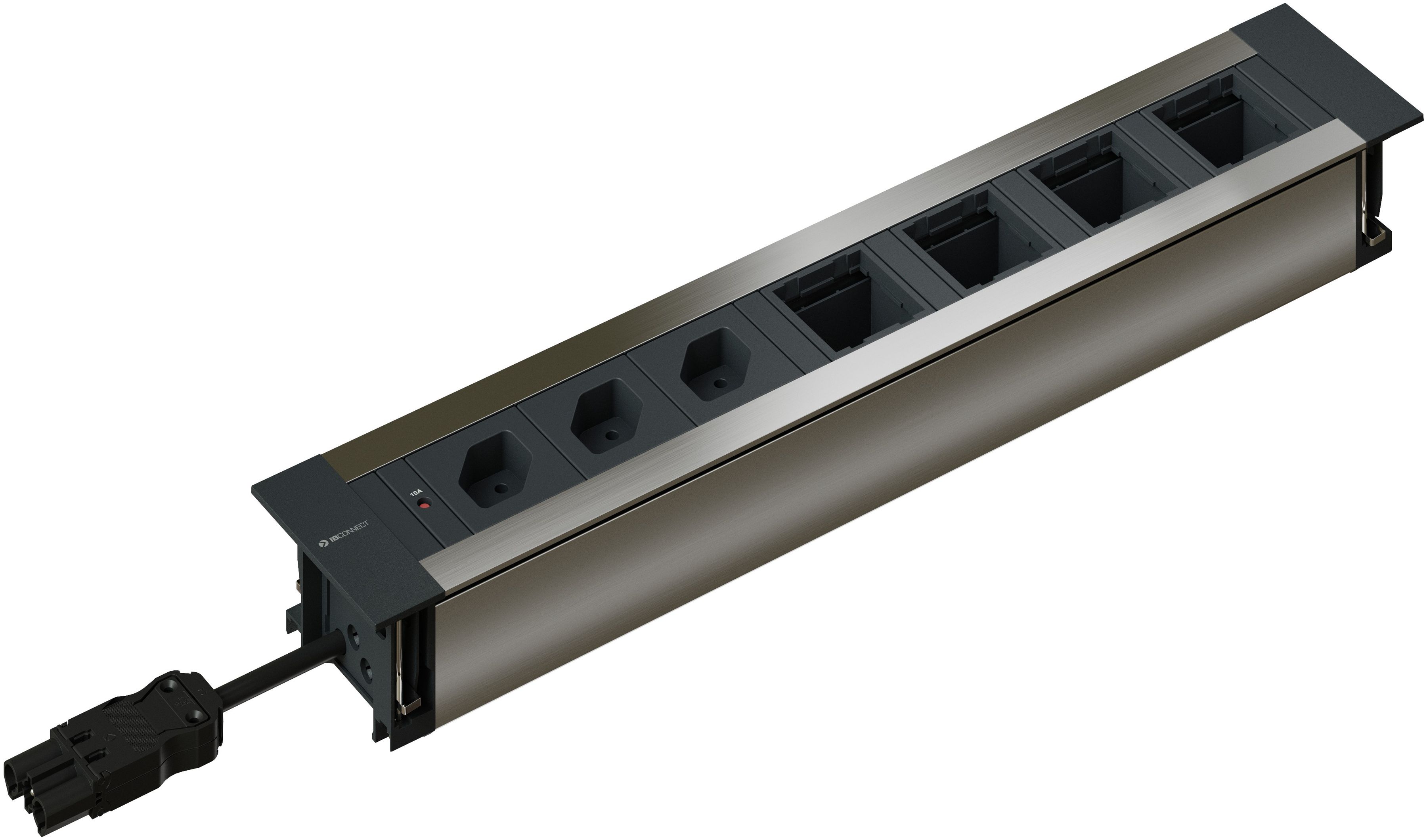 INTRO2.0 Steckdoseneinheit eloxiert 3x Typ 13 4x Leermodul