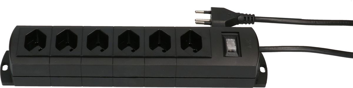 multiprise Prime Line 6x type 13 noir interrupteur aimant 3m