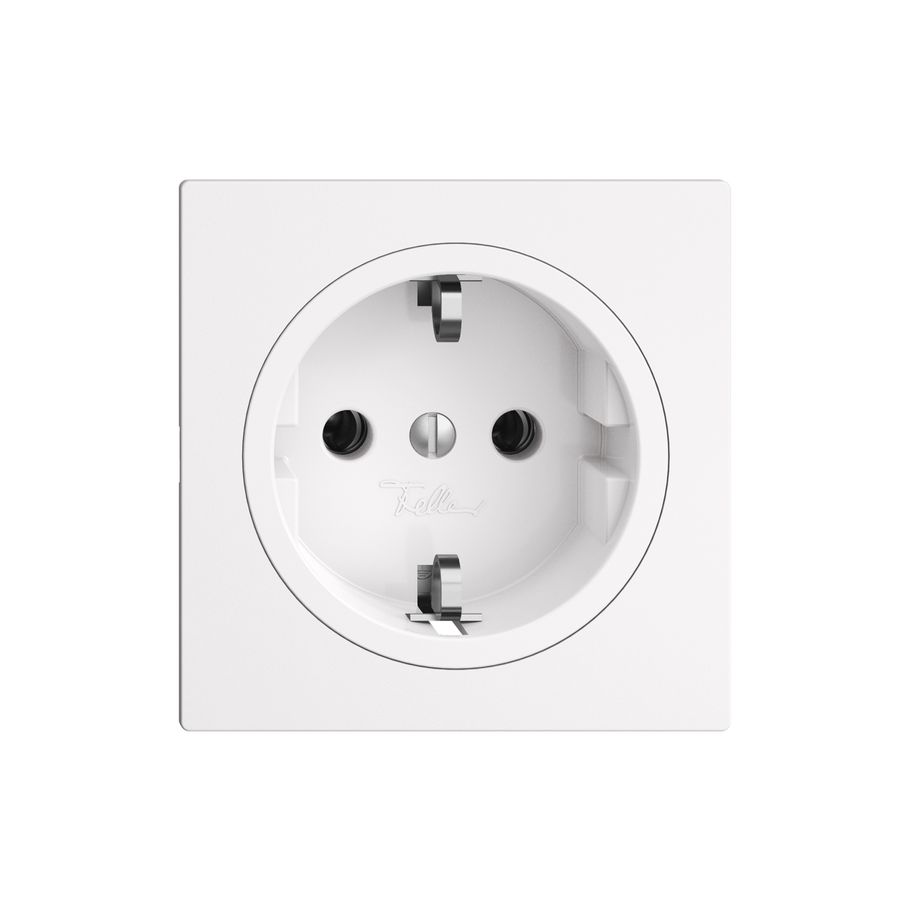 Steckdose 1x Schuko Einsatz mit Frontplatte EdizioDue weiss