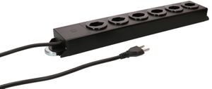 Steckdosenleiste Power Line 6x Typ 23 schwarz/schwarz 1.5m Magnet