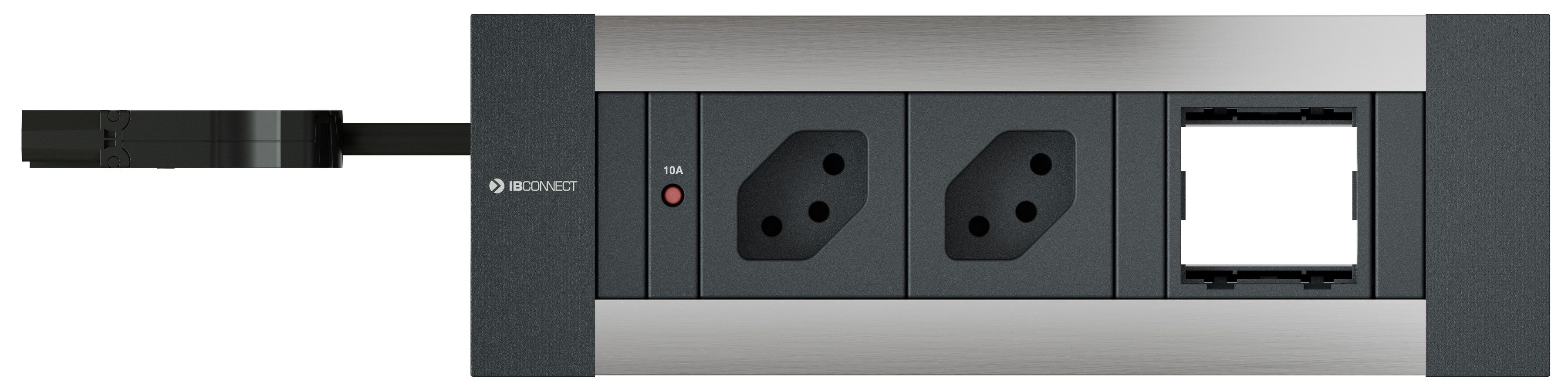 INTRO2.0 Steckdoseneinheit eloxiert 2x Typ 13 1x Leermodul