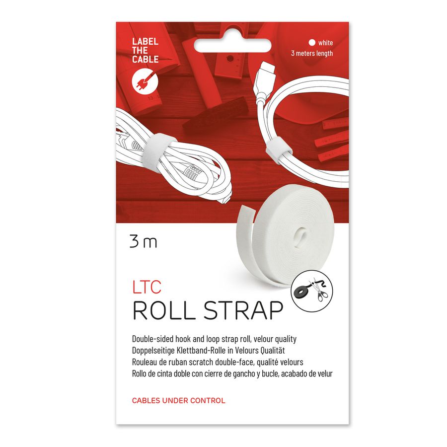 rouleau de velcro double face 3m blanc
