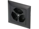 Steckdose 3x Typ 13 Gr.1x1 UP EdizioDue schwarz