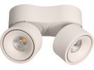 LED-Deckenspot DOUBLE SHINE matt weiss 3000K 2200lm 2x 36°