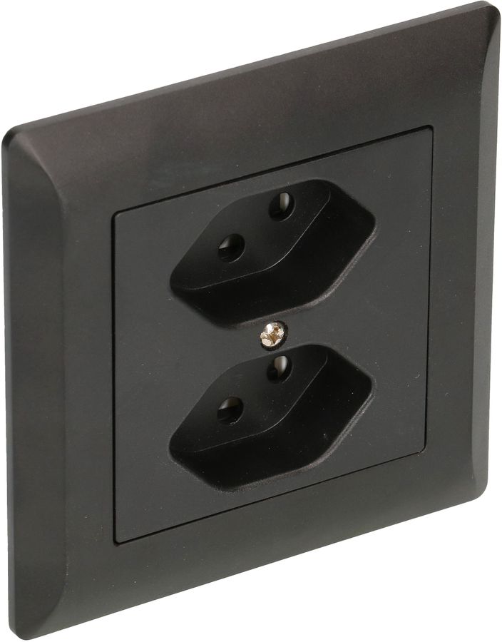 Steckdose 2x Typ 13 Gr.1x1 UP BS Kallysto schwarz