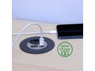 Kabeldurchführung mit USB/A und USB/C Charger schwarz silber