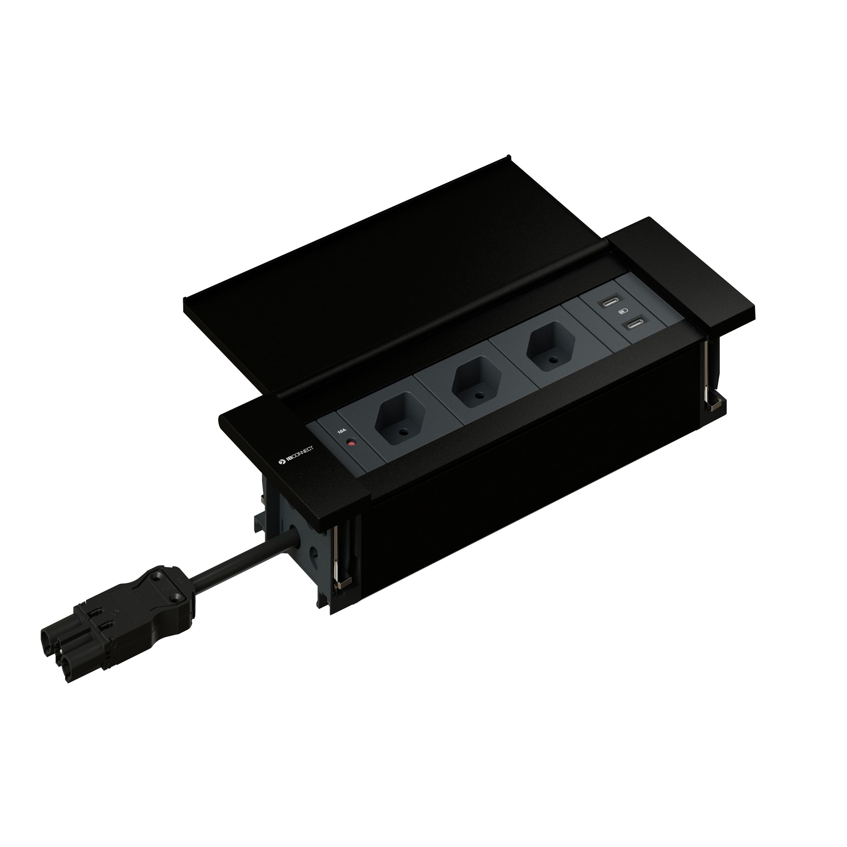 NEXO Steckdoseneinheit schwarz 3x Typ 13 1x USB-C/C