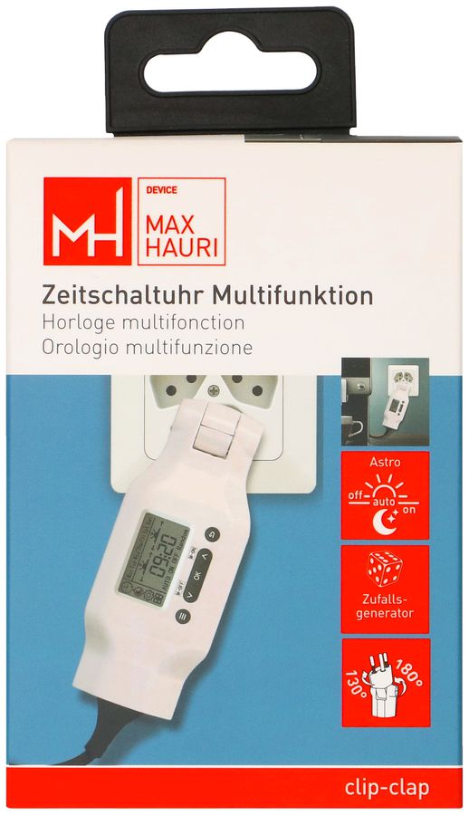 temporizzatore digitale multifunzione clip-clap bianco