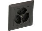 Steckdose 3x Typ 13 Gr.1x1 UP BS Kallysto schwarz