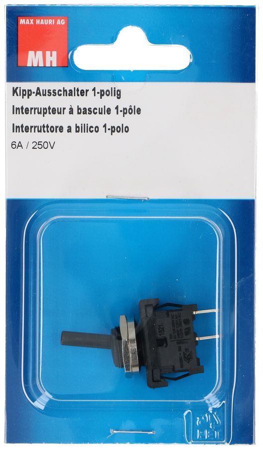 interruttore a bilico 1 pol 6(4) A 250V nero/argento
