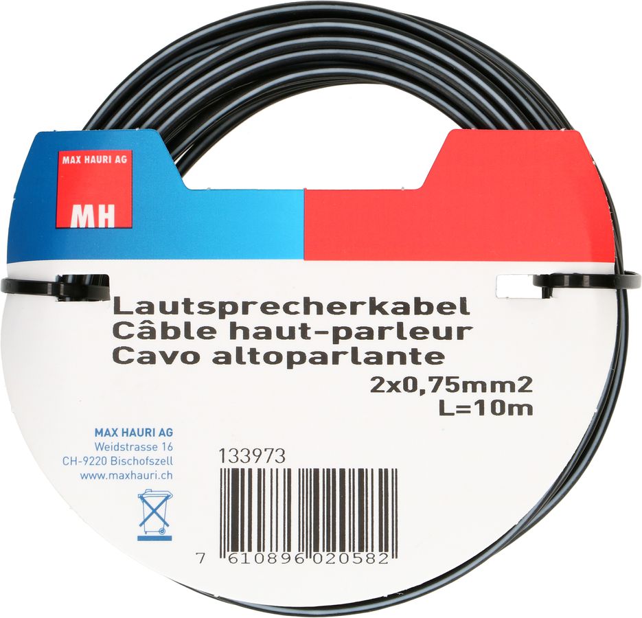 cavo per altoparlanti 2x0.75mm² 10m nero