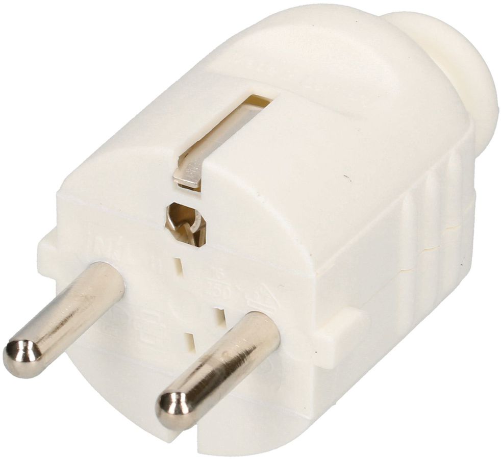Spina Schuko 16A 250V bianca CEE7/VII