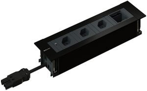 INTRO2.0 Steckdoseneinheit schwarz 3x Typ 13 1x Leermodul