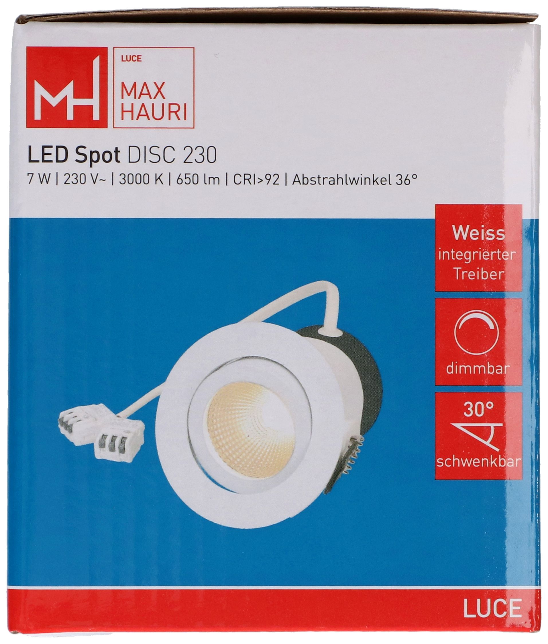 spot encastré à LED DISC 230 blanc 3000K 650lm 36°