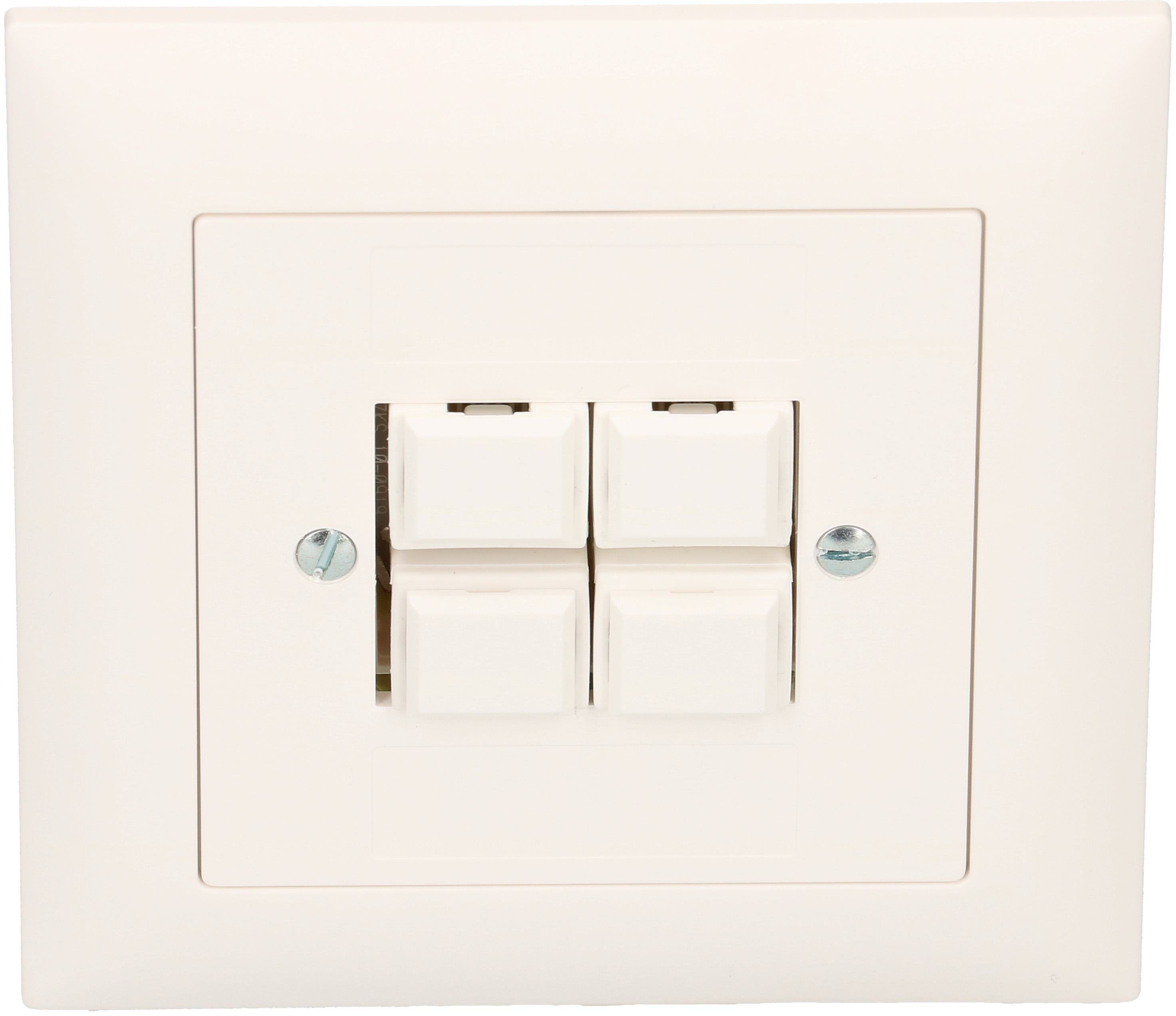 Telefon/Netzwerk 4xRJ45 Kat. 5e UP EdizioDue weiss