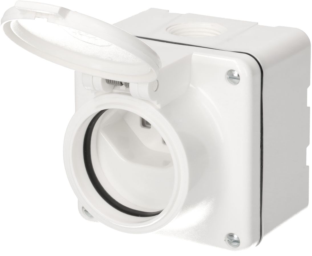 presa 1x tipo 23 dim.1x1 AP Mica Nass IP55 bianco