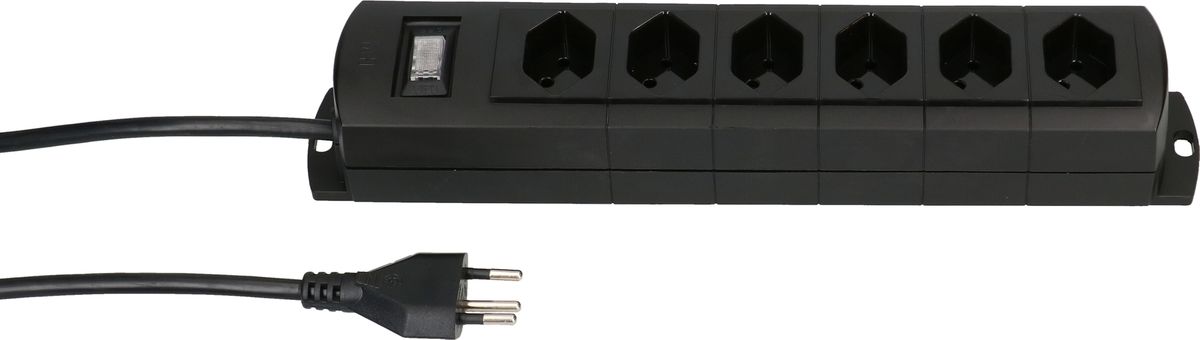 Steckdosenleiste Prime Line 6x Typ 13 schwarz Schalter Magnet