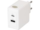 adattatore di ricarica rapida USB 1x USB-C PD 1x USB-A 45W bianco