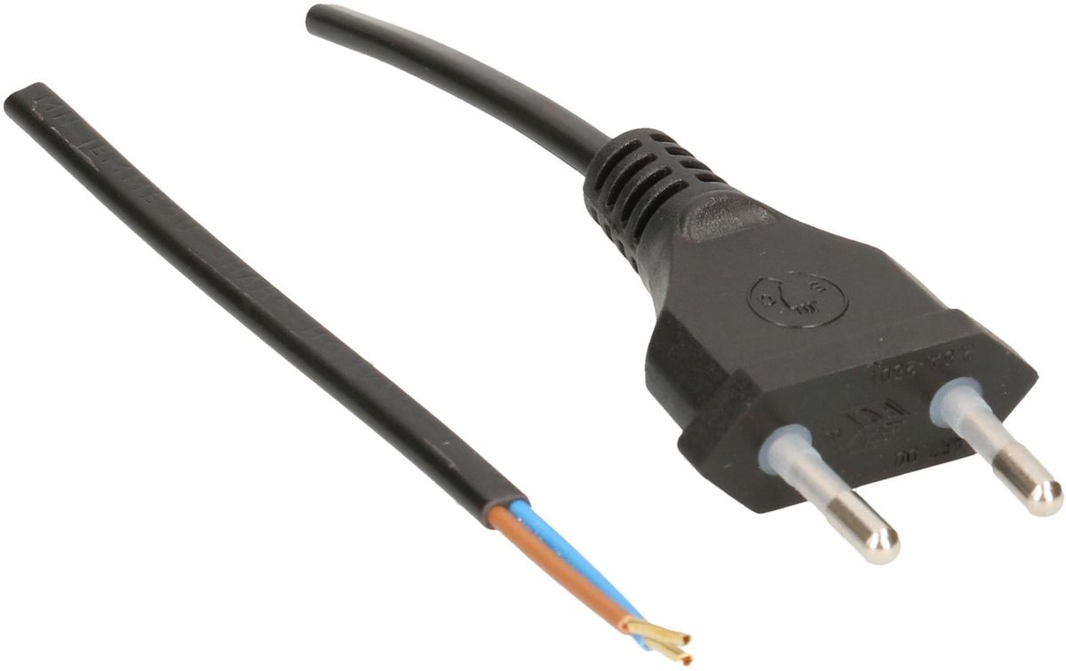 TDLF câble secteur H03VVH2-F2X0.75 1.8m noir T26