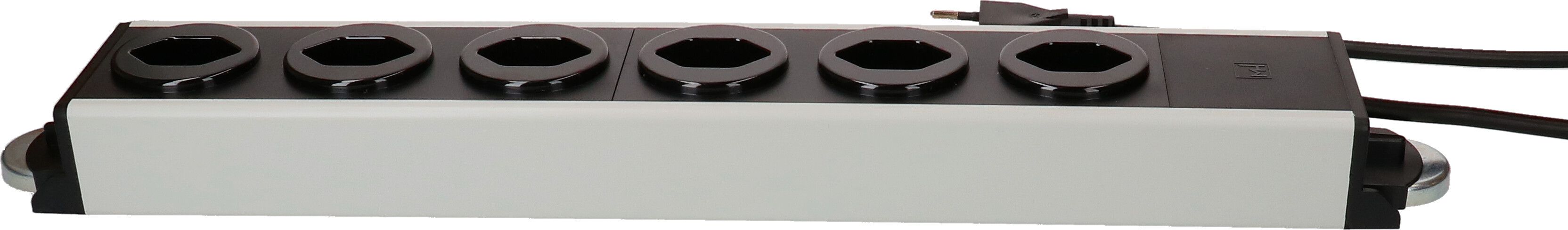 Steckdosenleiste Power Line 6x Typ 13 grau/schwarz 1.5m Magnet