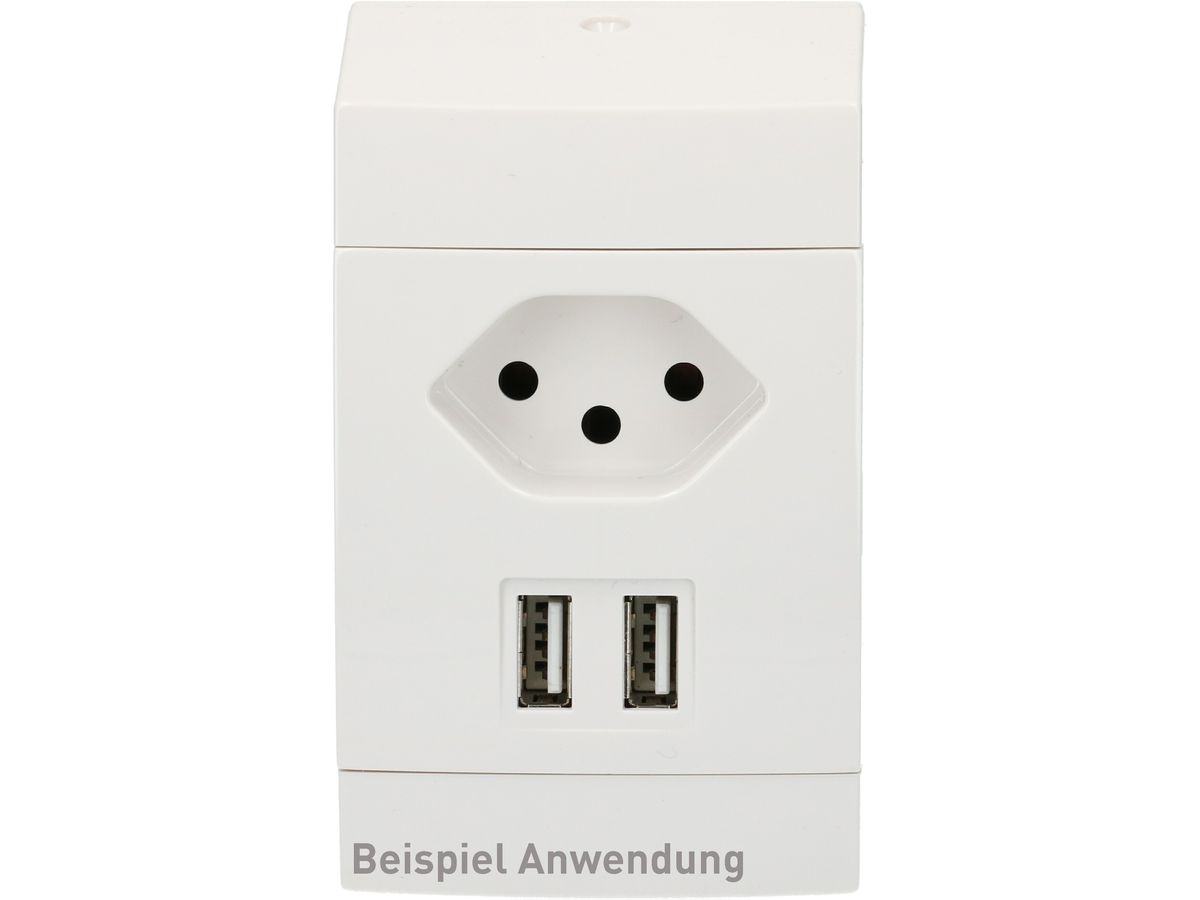 Bath socket 1x type 13 / 1x USB-double charger 2.4A