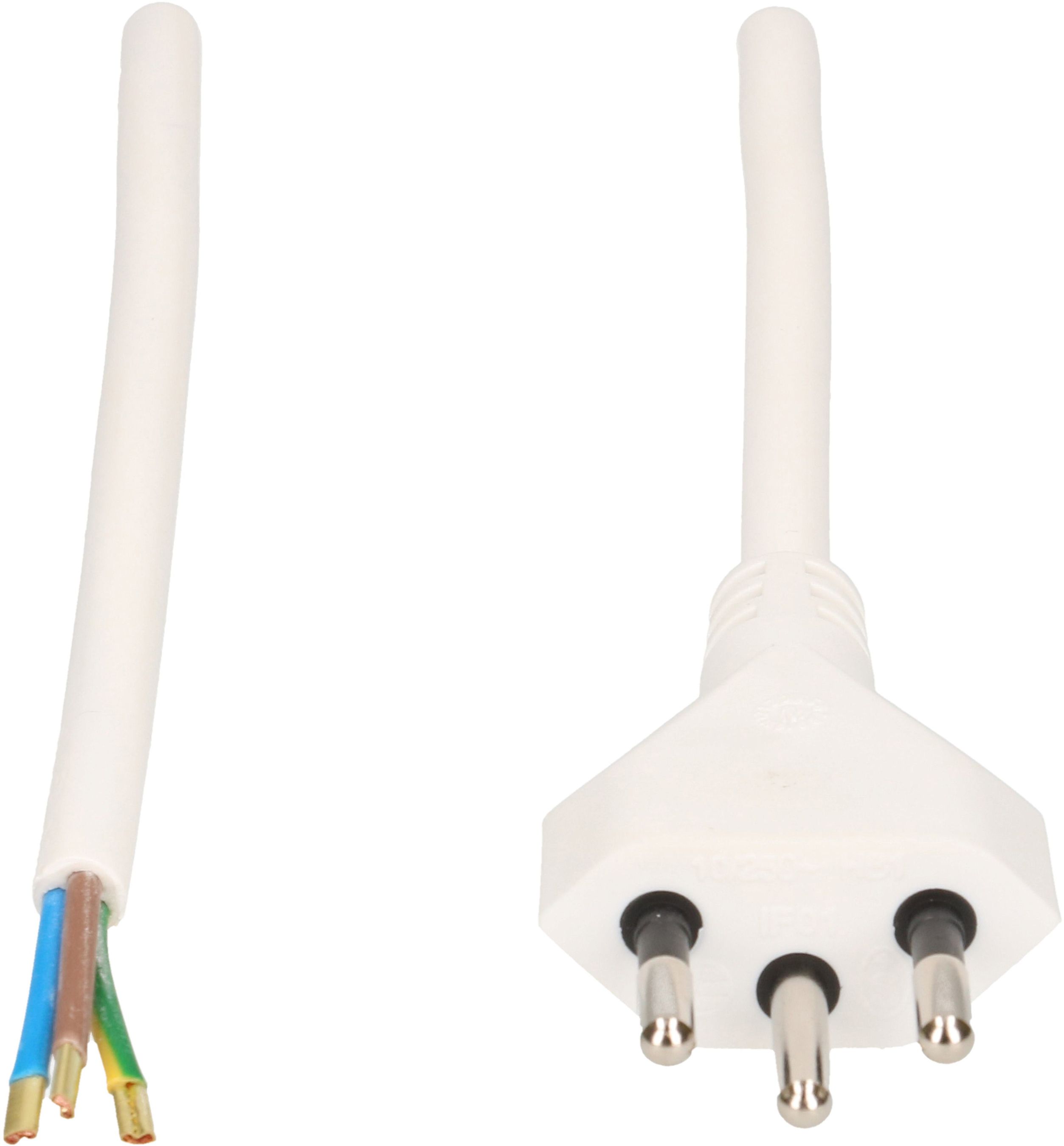 TD câble secteur H05VV-F3G1.0 5m blanc type 12