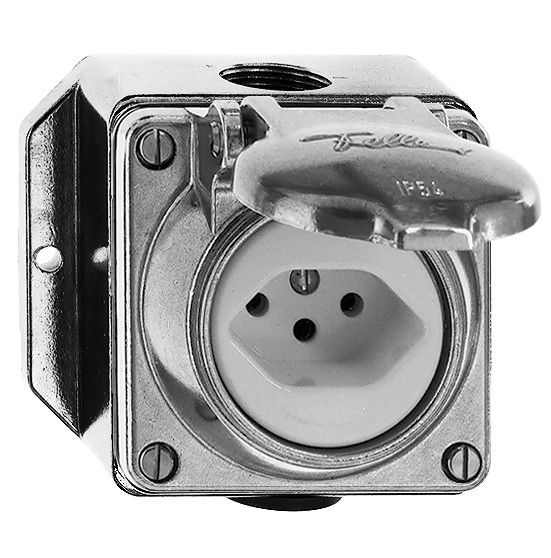 prise 1x type 13 ta.1x1 AP EdizioDue IP54 aluminium