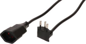 TD-Verlängerung H05VV-F3G1.0 3m schwarz BS Typ 12 / Typ 13